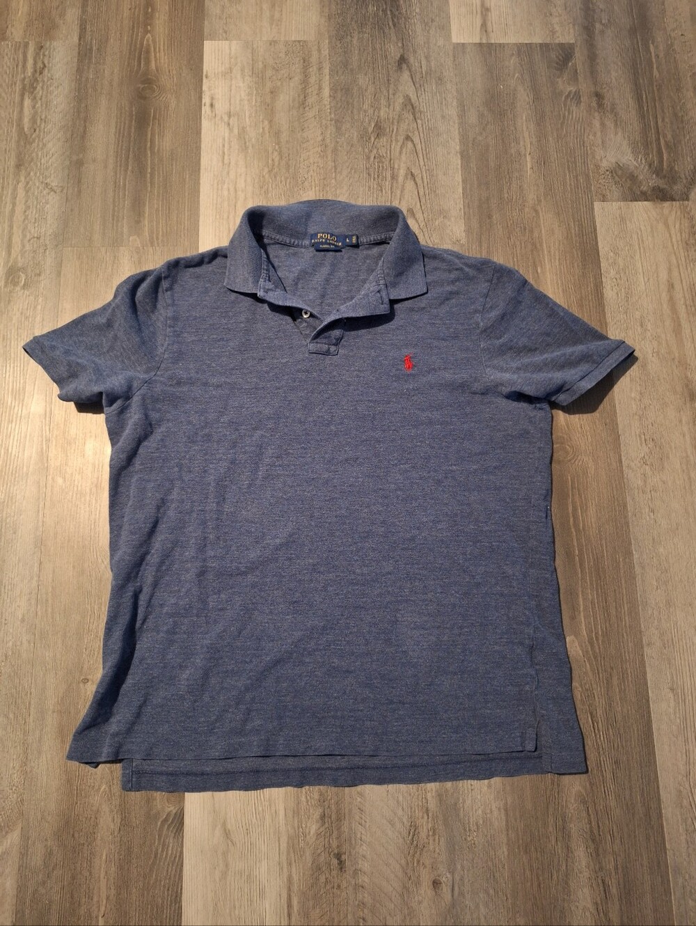 Polo by Ralph Lauren Heather Blue Polo with Red Pony
